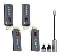 Svbony TransAir1 HDMI Wireless 4K, Trasmettitore e Ricevitore Wireless, 1080P@60Hz, Portata 80M, Display OLED, 2.4G/5G 9 Canali, Plug and Play, Ritardo di 0,06s per Laptop/PC/TV(No Gaming)(2 Set)
