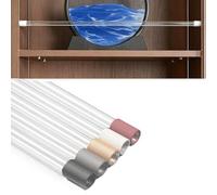 SVBVRFEEW 2PCS Binari Per Galleria Guardrail In Acrilico 20-95cm Binario Di Protezione Per Scaffali Ringhiera Decorative Trasparente Barra Di Protezione Per Mensole(White,32in/81.3cm)