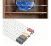SVBVRFEEW 2PCS Binari Per Galleria Guardrail In Acrilico 20-95cm Binario Di Protezione Per Scaffali Ringhiera Decorative Trasparente Barra Di Protezione Per Mensole(Gray,38in/96.5cm)