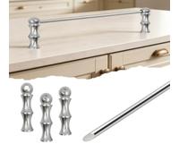 SVBVRFEEW Binario Per Mensole Argento Ringhiera Di Protezione Per Libreria Barra Di Sicurezza Decorativo Set Di Recinzione In Alluminio Ringhiere Per Mobile Da Cucina(Silver B,28in/71.1cm)