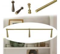 SVBVRFEEW Binario Per Mensole Ringhiera Di Protezione Decorativa Guardrail Anticaduta Per Scaffale 50 55 65 75cm Barra Di Sicurezza Antico Barre Per Gallerie(Gold B,14in/35.6cm)