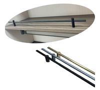 SVBVRFEEW Ringhiere Per Mobile Da Cucina Binario In Alluminio Set Di Barra Di Protezione Per Scaffale Binario Di Ribaltamento Binario Per Mensole(Black,40cm/15.7in)