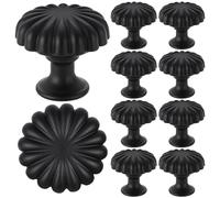 SVCEQZE 10 pomelli per armadio, 3 x 2,7 cm, in lega di zinco di alta qualità, pomelli per cassettiere a zucca, pomelli rotondi antichi, per revisione di mobili, camera da letto, guardaroba, garage