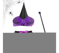 SVCEQZE Set Costume Da - Per Bambina Con Scopa E Gonna,Forniture Regolabili per Cosplay di Halloween per Bambini e