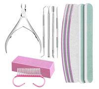 SVCEQZE Strumenti per pedicure e manicure, kit di lime per unghie,Kit per la cura delle unghie da 12 pezzi Strumenti per manicure 100/180 - Kit per unghie con lime per unghie, taglia cuticole