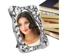 SVCEQZE Tabletop per specchio vanity, specchio desktop | Specchio da scrivania - Strumento per il trucco del design delle onde estetiche con supporto elegante per il soggiorno del soggiorno camera da
