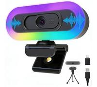 Svcouok W4 - Webcam con messa a fuoco automatica, compatibile con Switch 2/PC 2K 50fps QHD Dual Mic LED Lights USB Camera - 1080P 60 fps Pro Streaming