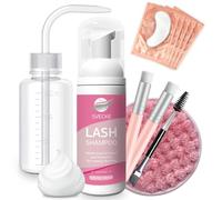 SVECKE Set di shampoo per ciglia, 2 fl.oz/60 ml, kit detergente per ciglia con pennello, shampoo per ciglia per estensioni ciglia, rimozione ciglia per noi