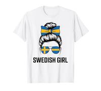 SVEDISH Girl Svezia Orgoglioso Flag Game Day Pride Spirit Root Maglietta