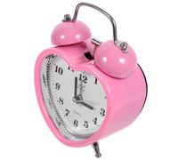 Sveglia a doppia campana a forma di cuore, senza ticchettio, con luce notturna