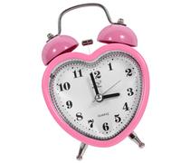 Sveglia a doppia campana a forma di cuore, senza ticchettio, con luce notturna