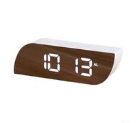 Sveglia a LED a forma di lacrima con display orario e temperatura, specchio per trucco, orologio digitale 12/24 ore per camera da letto, bianco (bianco)