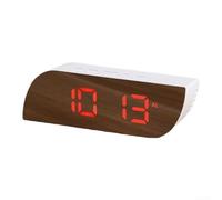 Sveglia a LED combinata e specchio da trucco a forma di goccia con display della temperatura, formato orario 12/24 ore, sveglia regolabile, perfetto per comodino o toeletta (rosso)