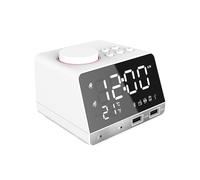 Sveglia A LED con Altoparlante e 2 Porte USB, Radio 4.2, Sveglia Digitale A LED, Orologio da Tavolo, Decorazione per La Casa, Spina UE