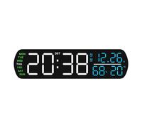 Sveglia a LED con temperatura, umidità, data, settimana, doppio allarme, timer, conto alla rovescia, ora legale, snooze, oscuramento automatico, 12/24 ore, orologio da tavolo digitale(BWBLG)