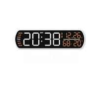 Sveglia a LED con temperatura, umidità, data, settimana, doppio allarme, timer, conto alla rovescia, ora legale, snooze, oscuramento automatico, 12/24 ore, orologio da tavolo digitale(WWO)