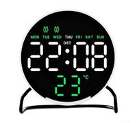 Sveglia a LED per uso desktop con luce notturna e funzione timer conto alla rovescia, controllo con pulsante touch, visualizzazione dinamica dell'ora e della data (bianco verde)
