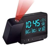 Sveglia A Proiezione, Orologio Digitale con Previsioni del Tempo, Termometro Interno/Esterno, Proiezione A Soffitto A 180 ° in Camera da Letto, Display A LED