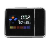 Sveglia a proiezione Smart LED Display Orologio Termometro Igrometro Monitoraggio meteo Orologio Snooze Sveglia Camera da letto di ricambio Nero(Nero)