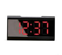 Sveglia a specchio a LED, 16 x 8,2 x 3,5 cm, orologio digitale da scrivania con display della temperatura, alimentazione USB e batteria di riserva, per casa, ufficio e camera da letto (rosso)