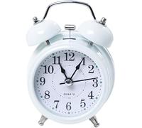Sveglia Ad Alto Volume retrò Doppia Campana Ornamento da Scrivania Alimentato A Batteria per La Decorazione Dell'aula Domestica Presente Sveglia All'alba, White, One Size