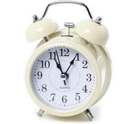 Sveglia Ad Alto Volume retrò Doppia Campana Ornamento da Scrivania Alimentato A Batteria per La Decorazione Dell'aula Domestica Presente Sveglia All'alba, Beige, One Size