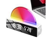 Sveglia all'alba, sveglia alla luce solare - Sveglia con luce e altoparlante,Sveglia multicolore per chi ha il sonno pesante, sveglia intelligente, macchina sonora per camere da letto