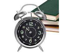 Sveglia analogica | Orologio analogico vecchio stile per scrivania, ricaricabile a doppia campana con retroilluminazione, per adolescenti, bambini, anziani, ragazze, ragazzi e studenti