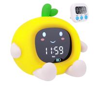 Sveglia Bambini Bambina Bambino Sveglie da Comodino Digitale LED Toddler Sleep Training Clock + Timer Trainer con Luce Notturna Ricaricabile Silicone Alarm Night Light Funzione Snooze Controllo Touch