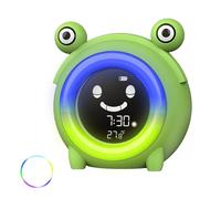 Sveglia Bambini, Sveglia Bambine con 4 Livelli di Luminosità Regolabili, 5 Tipi di Luci, 5 Brani per Sonno, Sveglia Ricaricabile con Funzione Snooze, Sveglia Digitale con Display Della Temperatura