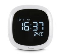 Sveglia ""Bora Bora"" con luce notturna, int. luce. regolabile, USB, bianco