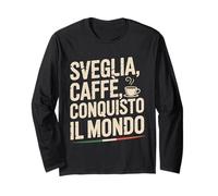 Sveglia Caffè Conquisto Il Mondo Caffè Italiano Design Maglia a Manica