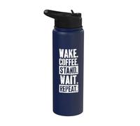 Sveglia, caffe', sta' in piedi, aspetta, ripeti. Stainless Steel Insulated Water Bottle