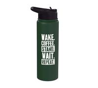 Sveglia, caffe', sta' in piedi, aspetta, ripeti. Stainless Steel Insulated Water Bottle