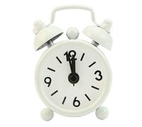 Sveglia classica per la casa, sveglia analogica con funzionamento a batteria, mini sveglia rotonda, da comodino, da scrivania, colore: giallo