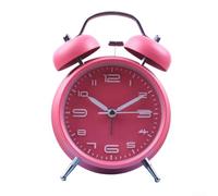 Sveglia compatta a batteria, elegante design in metallo con allarme forte e facile visibilità notturna (anguria rossa)