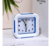 Sveglia compatta al quarzo con luce notturna e design antiscivolo, senza ticchettio per un riposo notturno tranquillo (blu)