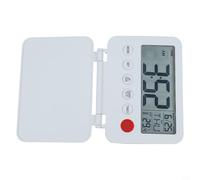 Sveglia compatta da viaggio con display LCD trasparente e comodo pulsante snooze, perfetta per il tuo comodino (bianco)