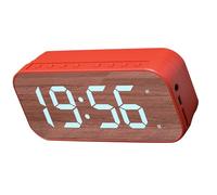 Sveglia con Altoparlante, Sveglia da Comodino Specchio Display Digitale Suono Coinvolgente Multifunzionale per la Casa (rosso)