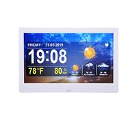 Sveglia con Calendario Digitale, Orologio da 10 Pollici con Demenza, Stazione Meteorologica con 5 Set di Promemoria di Allarme e Oscuramento Automatico, per Perdita di Memoria, (Spina UE)