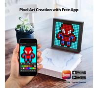 Sveglia con display a LED Divoom Pixoo Pixel Art, decorazione da scrivania con insegna al neon controllata da app, cornice digitale programmabile, regalo di Capodanno