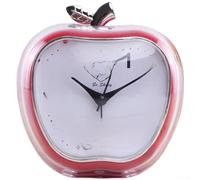 Sveglia con display LCD con movimento al quarzo silenzioso, luce notturna blu morbida e opzione snooze ripetuta per 2 batterie AA (rosso vinaccio)