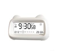 Sveglia con display retroilluminato nei giorni feriali, sensore di temperatura, allarme volume regolabile e timer dedicato per ufficio e camera da letto (batterie bianche)