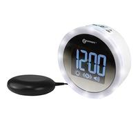 Sveglia con Potente Allarme da 95dB, Flash Luminoso e Cuscino Vibrante - WAKE 'N' SHAKE Star di Geemarc Sveglia i Dormiglioni Pesanti, gli Ipoacusici e i non Udenti - Porta di Ricarica USB