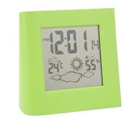 Sveglia con Previsioni del Tempo, Display della Temperatura, Display 'umidità, Batteria, Sveglia Solare, Numeri Grandi, Facili da Leggere, per le Scuole e le Case (GREEN)