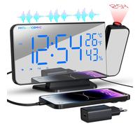 Sveglia con Proiettore 7,5 Pollici Radio Sveglia Digitale da Comodino con