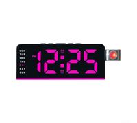 Sveglia con proiezione a LED con display girevole, schermo LED multifunzione che mostra ora, data, temperatura e giorno della settimana, snooze regolabile, per uso sul comodino, 23,3 x 2,3 x 8,1 cm