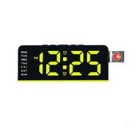 Sveglia con proiezione a LED con display girevole, schermo LED multifunzione che mostra ora, data, temperatura e giorno della settimana, snooze regolabile, per uso sul comodino, 23,3 x 2,3 x 8,1 cm