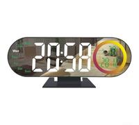 Sveglia con proiezione con display digitale a LED, ora, data, temperatura, controllo della luminosità e luce notturna RGB dinamica per qualsiasi stanza (proiezione luce bianca)