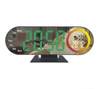 Sveglia con proiezione con display digitale a LED, ora, data, temperatura, controllo della luminosità e luce notturna RGB dinamica per qualsiasi stanza (luce verde normale)